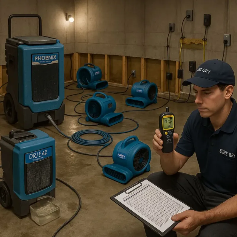 Structural Drying and Dehumidification process in Hicksville, OH